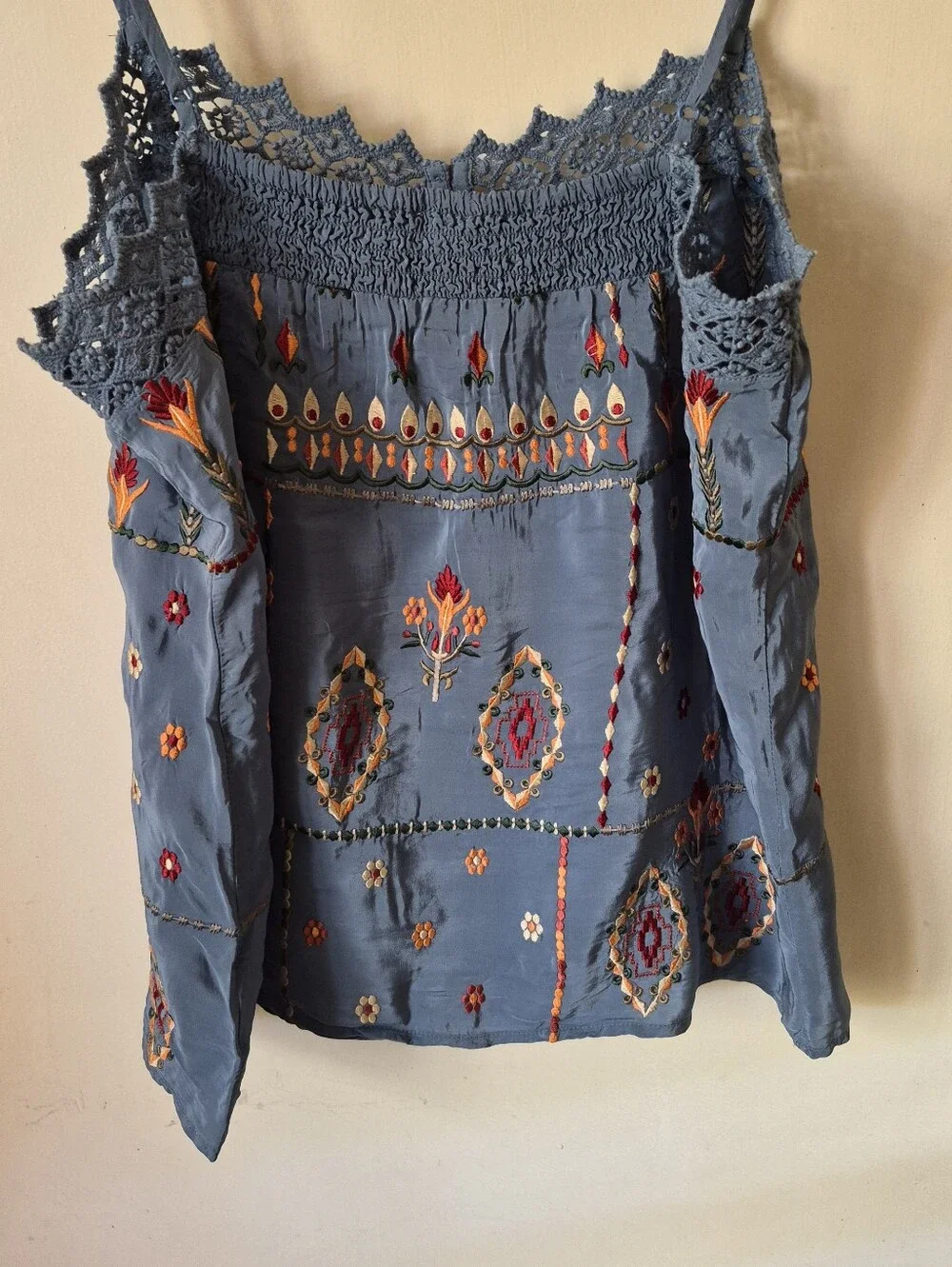 Sundance Embroidered Mixed-Media Crochet Lace Camisole - Picture 2 of 5